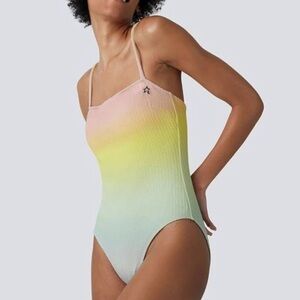 nwt PERFECT MOMENT Sol Gradient Swimsuit in Pastel Rainbow
